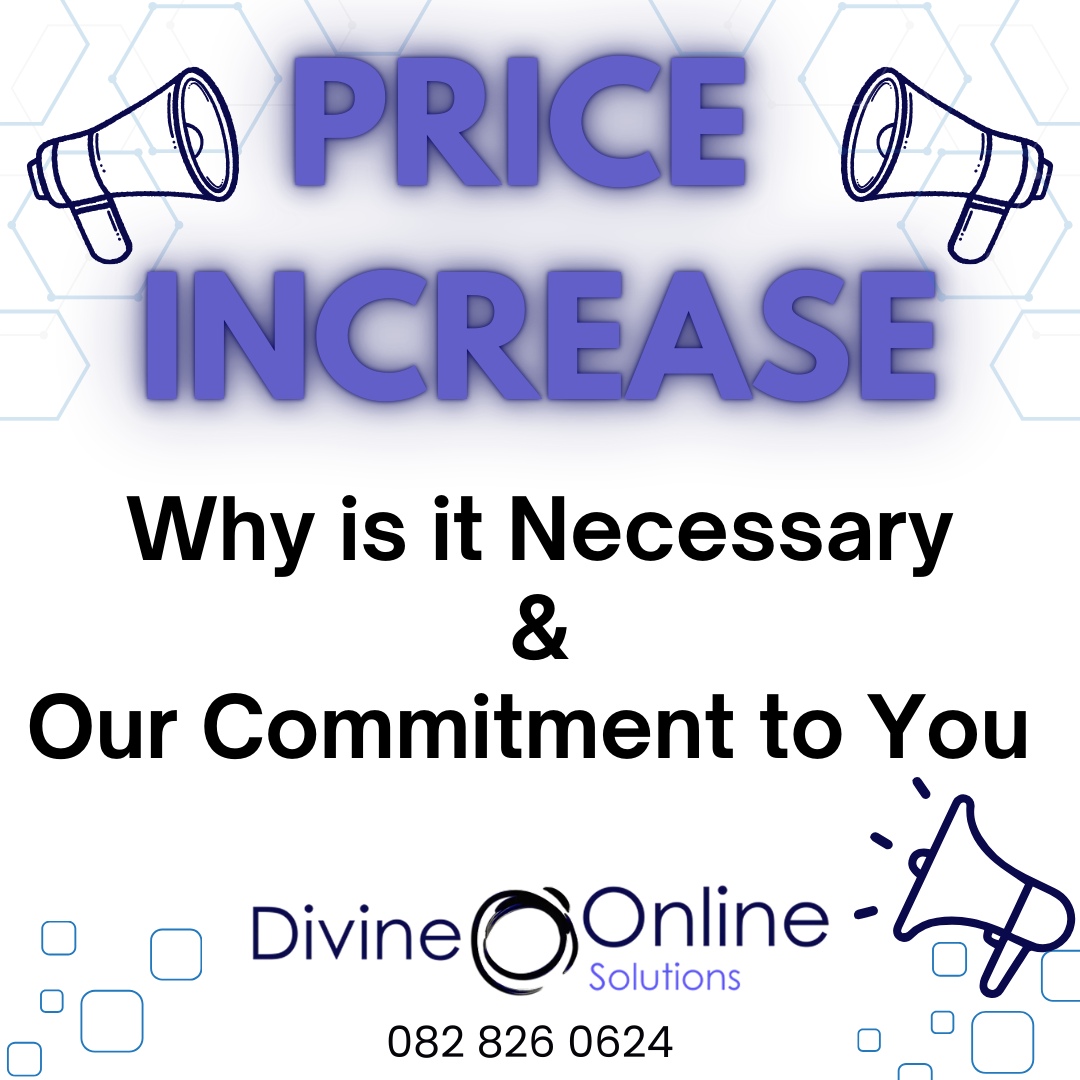 Price Increases notification poster for Divine Online Solutions